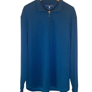 Saddlebred Big Men's size 2X Teal Blue 1/4 zip Pullover